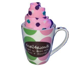GIRLFRIENDS Right Up there With Booze and Shopping Mug and Socks GIFT SET